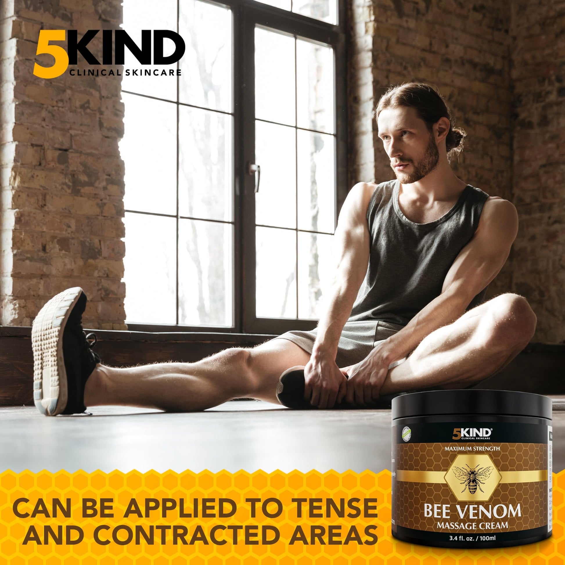 5kind Maximum Strength Bee Venom Cream - Naturally Massage Joints & Muscles, Lower Back, Knee, Neck, Shoulder, Hip & Feet - Responsibly Sourced Premium Bee Venom Cream 3.4 Fl Oz 5kind clinical skincareBuy Supplements Australia