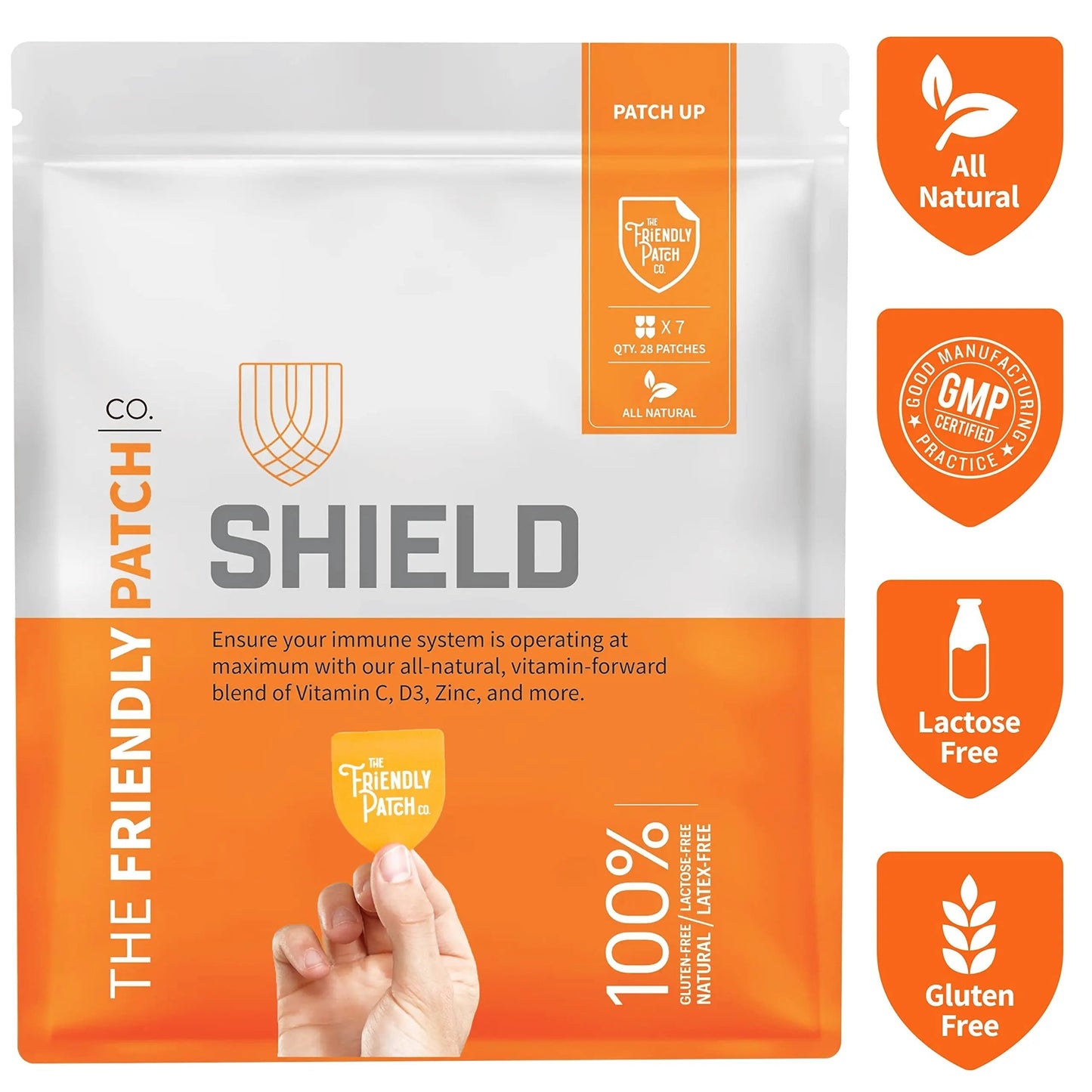 The Friendly Patch Shield Immunity Support Patch | Wearable Immune Boosters for Adults with Vitamin D3, C and Zinc The Friendly Patch CO.Buy Supplements Australia