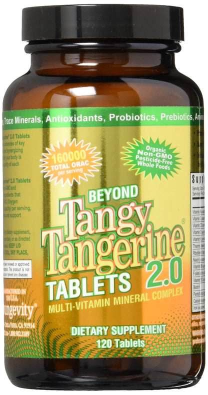 Youngevity Beyond Tangy Tangerine 2.0 Multi-Vitamin & Mineral Complex - Made with Natural & Whole Foods | 160,000 ORAC | 120 Tablets | 1 Bottle YoungevityBuy Supplements Australia