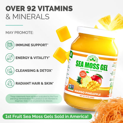 EverSmith Organics - Wildcrafted Irish Sea Moss Gel | Made in USA | Rich in Vitamins & Minerals | Sea Moss Gel Raw