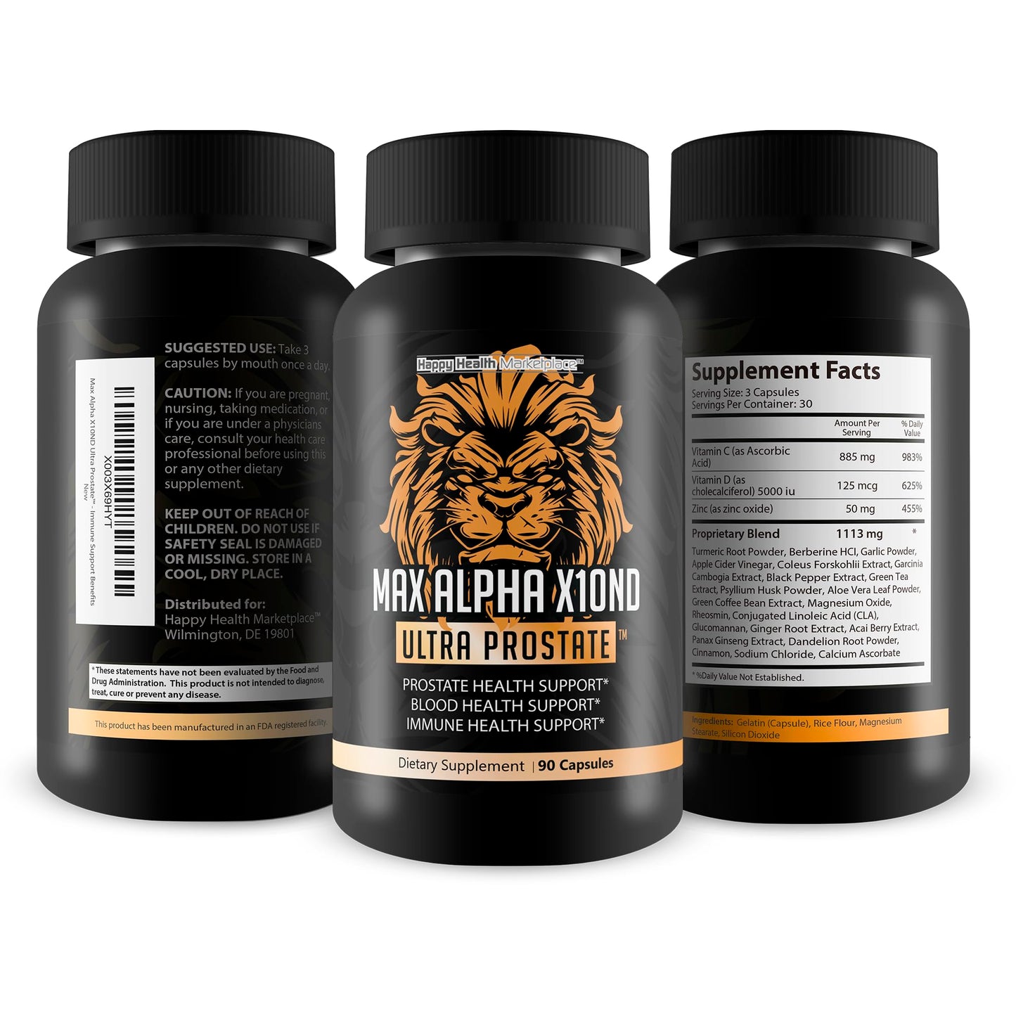 Max Alpha X10ND Ultra Prostate - T Prostate Support for Men - Promote Energy & Endurance - Blood Flow Support for Prostate Health with Vitamin D, Ginseng, Green Tea, & Zinc - Immune Support Benefits Happy Health MarketplaceBuy Supplements Australia