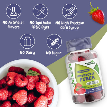 Fiber Prebiotic Gummies Sugar Free, Keto Friendly | Gut Cleansing, Digestive Health Regularity Health SuppliedBuy Supplements Australia