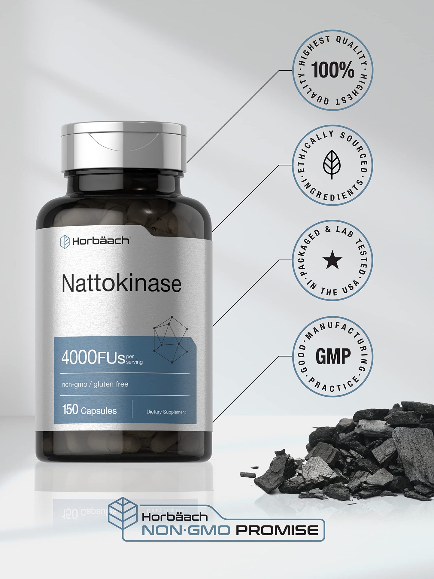 Nattokinase Supplement 4000 FU | 150 Capsules | Non-GMO, Gluten Free | by Horbaach HorbäachBuy Supplements Australia