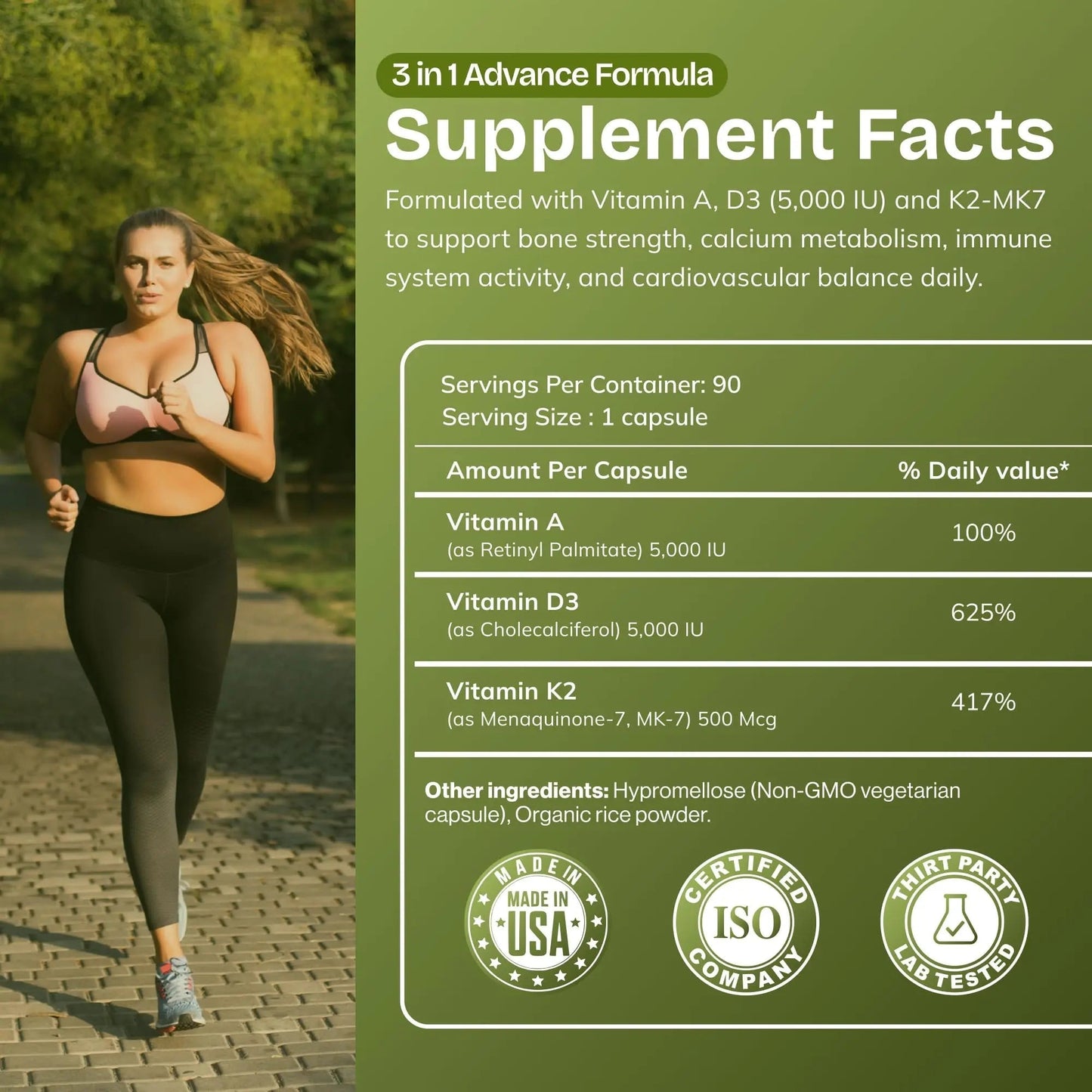 Daily Vites, ADK Vitamin Supplement 5000 IU, 90 Capsules - 3 Months Supply - High Potency Vitamin A, D3 & K2 (MK-7) - Physician Formulated ADK for Bone, Heart AND GIVE US TODAY OUR DAILYBuy Supplements Australia