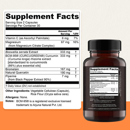 UpWellness Golden Revive + Joint Support Supplement Featuring Turmeric with Black Pepper, Quercetin, and Magnesium- Turmeric Boswellia Supplement - 6 Active Ingredients - 60 Capsules, 3 Pack UpWellnessBuy Supplements Australia