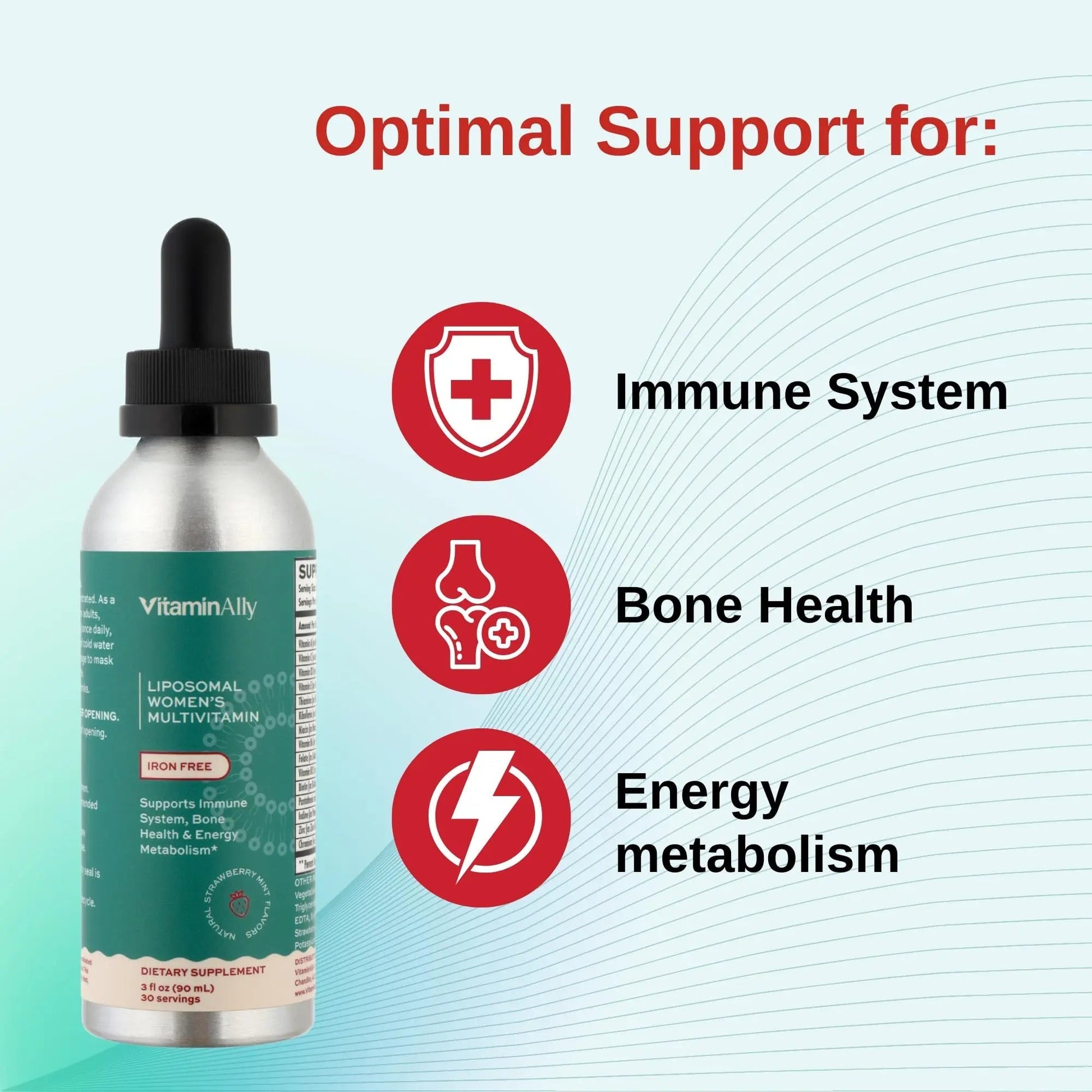 Vitaminally Liposomal Women's Liquid multivitamin Iron Free Drops| Sugar Free | Non-GMO | Gluten Free | Supports Immune System, Bone Health and Energy Metabolism VitaminallyBuy Supplements Australia