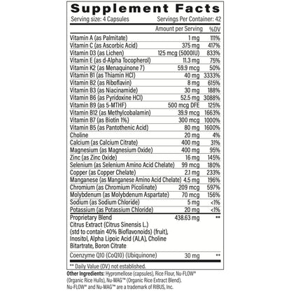 StellaLife DentaMedica Vegan Daily Multivitamin Nutritional Support for Faster Dental Surgery Recovery, VIT D3 K2 C B Zinc CoQ10 Magnesium, Healthy Bones & Gums, Non-GMO, GMP USA, 168 Capsules StellaLifeBuy Supplements Australia