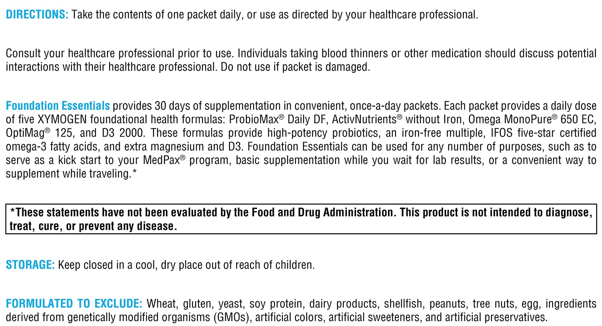 XYMOGEN Foundation Essentials - Daily Supplement Packets for Overall Health - Fish Oil, Magnesium & Probiotics - Travel-Friendly - Gluten-Free & Non-GMO - 30 Packets XYMOGENBuy Supplements Australia