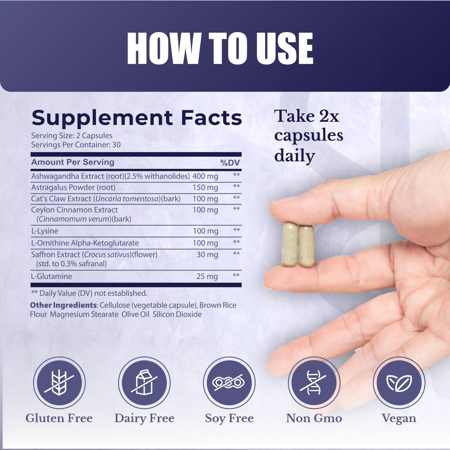 NATION HEALTH MD ActiveSpan - Longevity Supplement for Anti Aging - with Ashwagandha Extract, Astragalus, Cat's Claw, Ceylon Cinnamon, L-Lysine, L-Glutamine & More - 60 Capsules NATION HEALTH MDBuy Supplements Australia