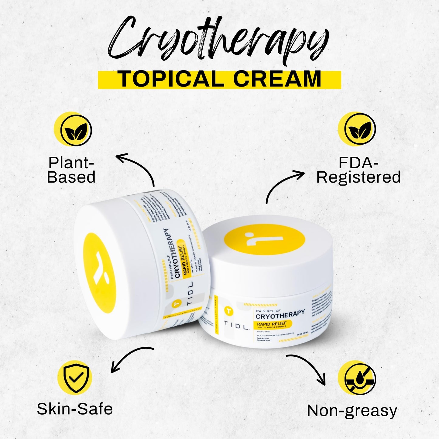 TIDL Cryotherapy Pain Relief Cream, 3 Oz, Targeted Neck Pain, Joint & Muscle Pain Relief with Organic, Plant-Based Menthol, Instant Cooling for Sport & Post Workout Full Body Recovery TIDLBuy Supplements Australia