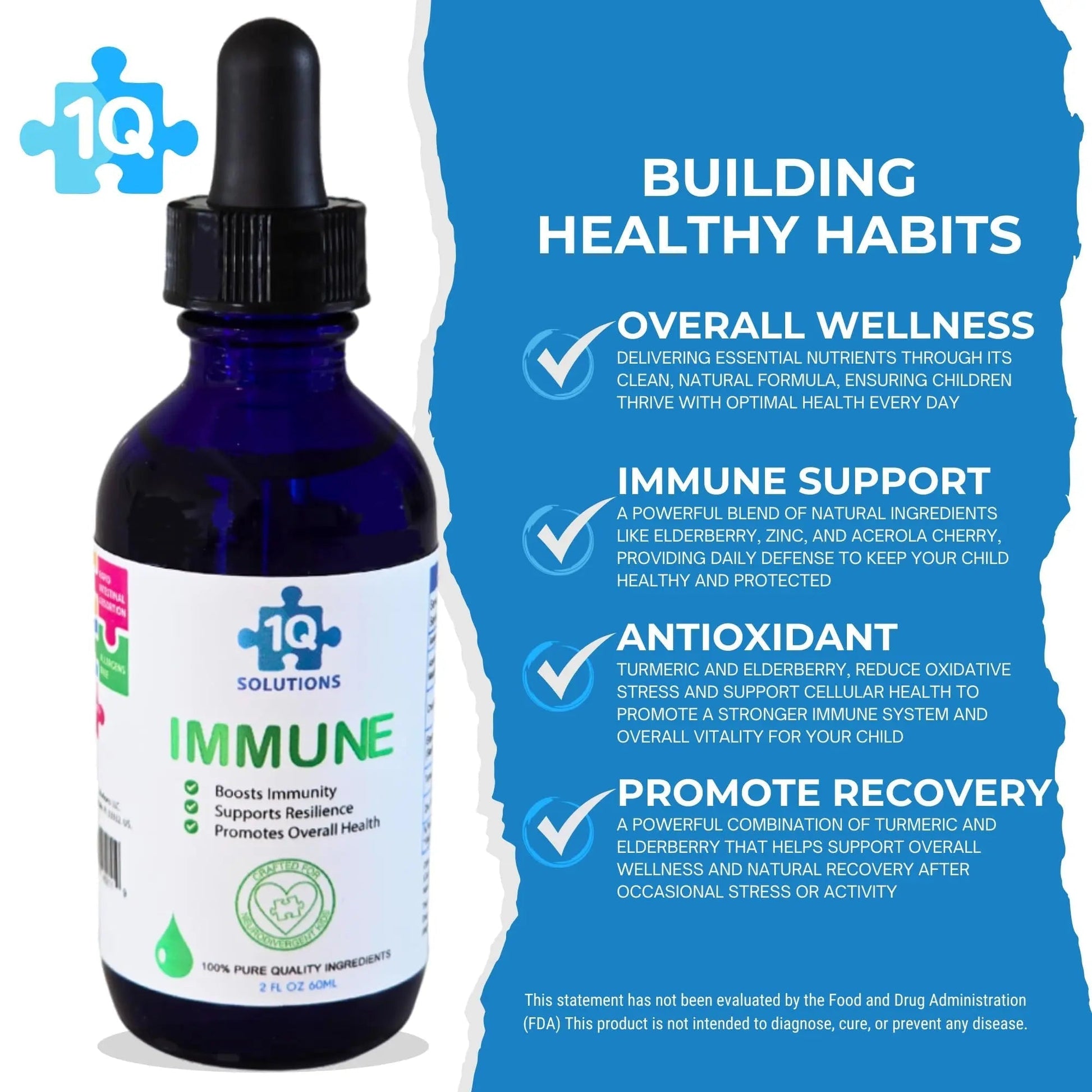 1Q Immune – Liquid Immune Support Supplement for Kids | Elderberry Extract, Turmeric & Acerola Cherry 1Q SolutionsBuy Supplements Australia