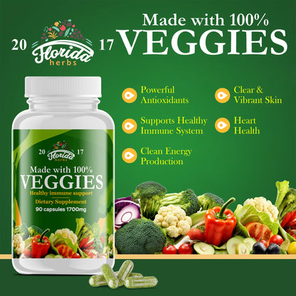 Fruits and Vegetables Supplement - 90 Fruit and 90 Veggie Capsules - Nature Vitamins, Balance of Fruits and Veggies Supports Energy Balance, Soy Free, Vegan Capsules - 90 Count (Pack of 2) FLORIDA HERBSBuy Supplements Australia