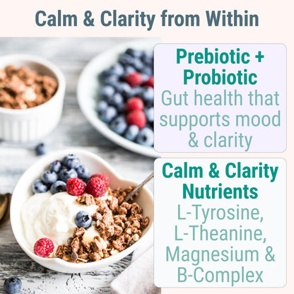 L-Tyrosine L-Theanine Methylated Vitamin B Complex Magnesium Glycinate Probiotic Fiber for Kids Adults Men Women w. Chicory Root Inulin 5-MTHF B12 P5P B6 B9 B5 B3 Powder Capsule Pill Supplement Alt SHIZAMBuy Supplements Australia