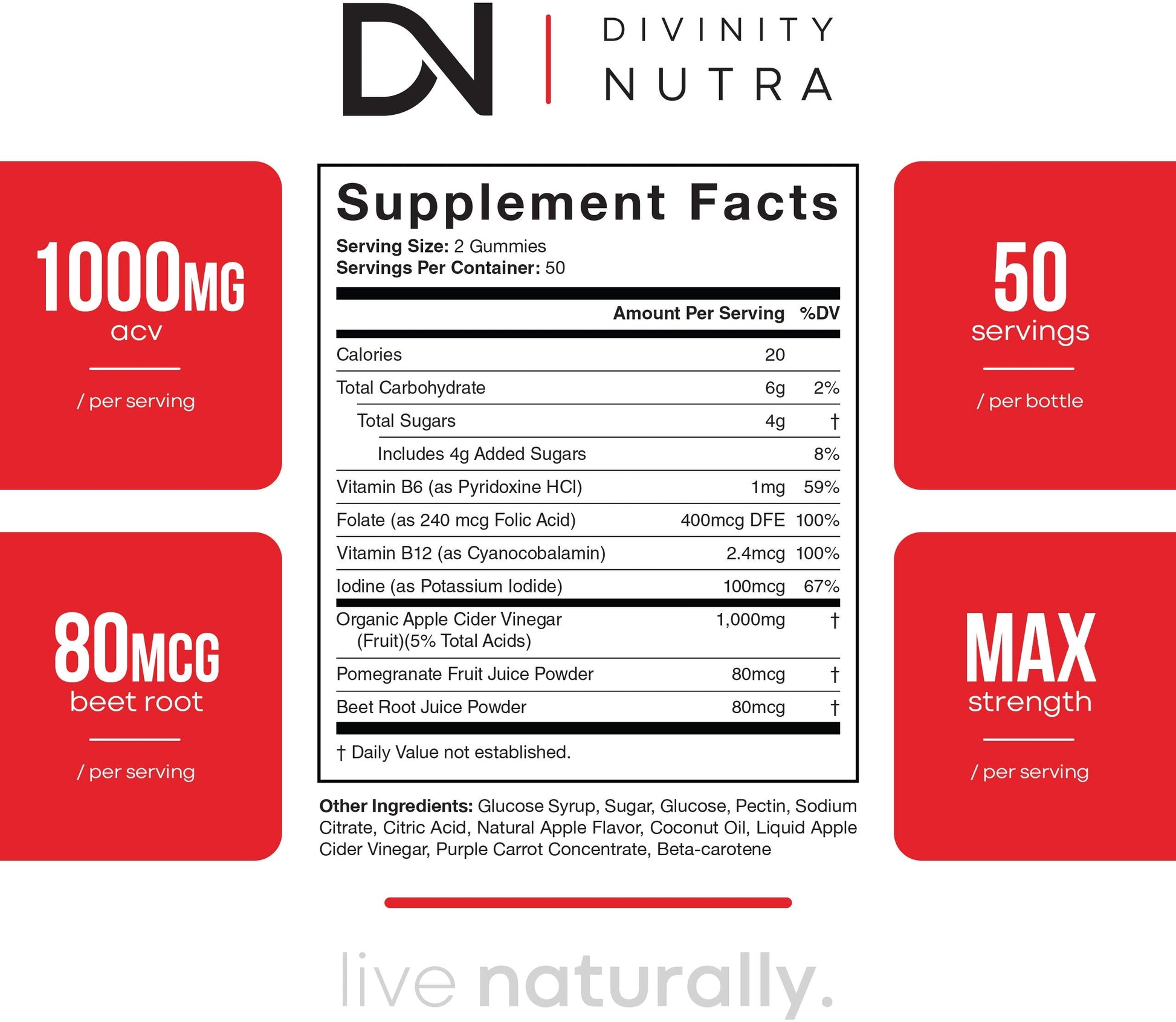 Apple Cider Vinegar Gummies for Weight Loss - Nutritional Supplement for Detox, Cleanse Divinity NutraBuy Supplements Australia