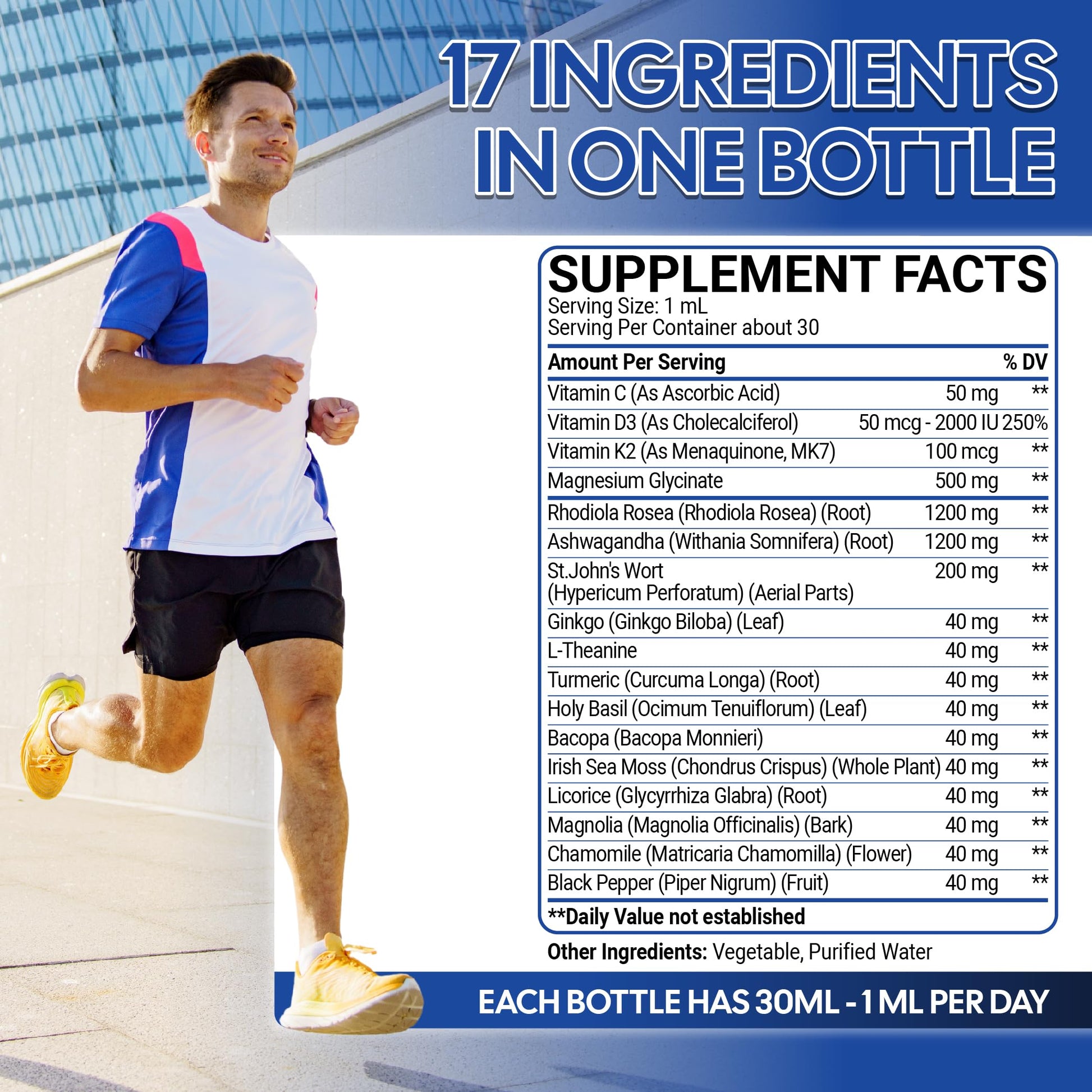 17in1 Rhodiola Rosea Liquid Drops with blend Ashwagandha Magnesium, L-Theanine. Ultra Strength Rhodiola Cortisol Supplement, Rhodiola Root for Support Relaxation, Mood, Energy - 1 FL Oz - 60 Day MeciscoBuy Supplements Australia
