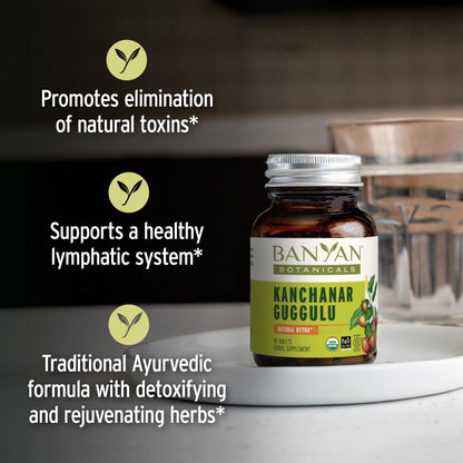 Banyan Botanicals Kanchanar Guggulu Tablets – Organic Lymph Supplement with Guggulu Resin – Promotes the Healthy Elimination of Natural Toxins* – 90 Tablets – Non-GMO Sustainably Sourced Vegan Banyan BotanicalsBuy Supplements Australia