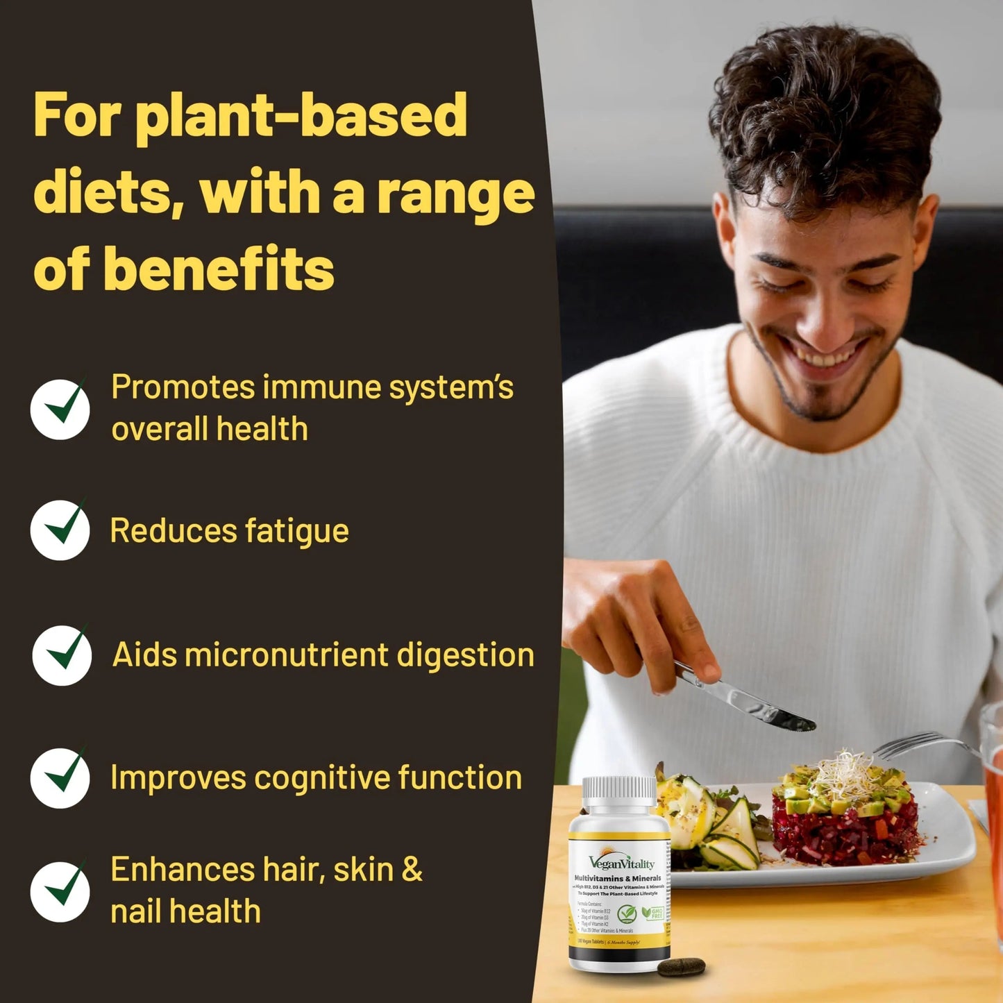 Vegan Vitality Lion's Mane x General Health Combo Bundle - 6 Months Lion's Mane and Multivitamins Vegan VitalityBuy Supplements Australia