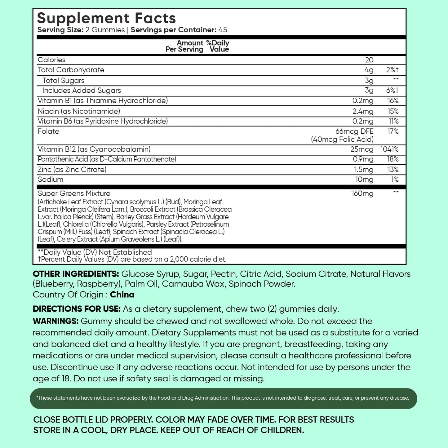 WeightWorld Super Greens Gummies - Energy, Immunity & Digestion - 45-Day Supply - Vegan Daily Greens Supplements (Moringa, Broccoli, Spinach) - Added Vitamins & Minerals - 90 Superfood Gummies WeightWorldBuy Supplements Australia