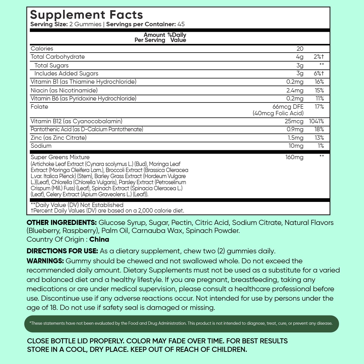 WeightWorld Super Greens Gummies - Energy, Immunity & Digestion - 45-Day Supply - Vegan Daily Greens Supplements (Moringa, Broccoli, Spinach) - Added Vitamins & Minerals - 90 Superfood Gummies WeightWorldBuy Supplements Australia