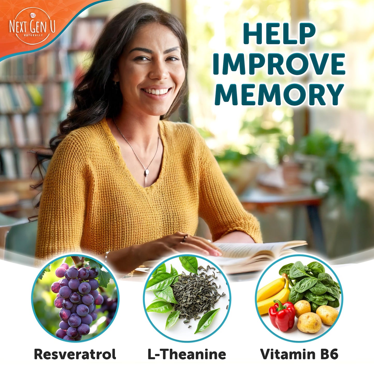 Brain Supplement - 120 Vegan Capsules - Dietary Nootropic May Help Memory, Cognitive Function & Focus - Formulation with Amino Acids, Polyphenols & B Vitamins - for Women, Men & Seniors - by NextGenU NGU Next Gen UBuy Supplements Australia