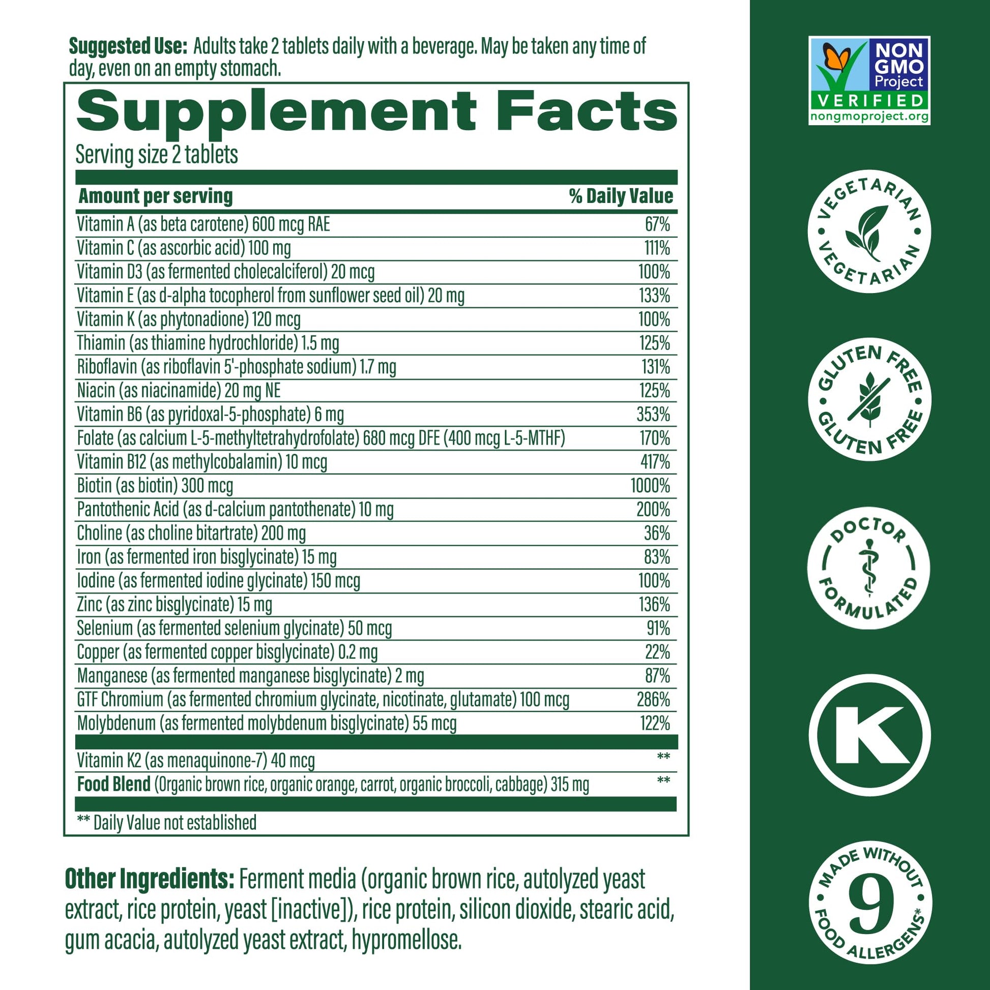 MegaFood Women's Advanced Multivitamin for Women - Doctor-Formulated With Iron, Choline, Vitamin D, Vitamin C & Zinc - Brain Health MegaFoodBuy Supplements Australia
