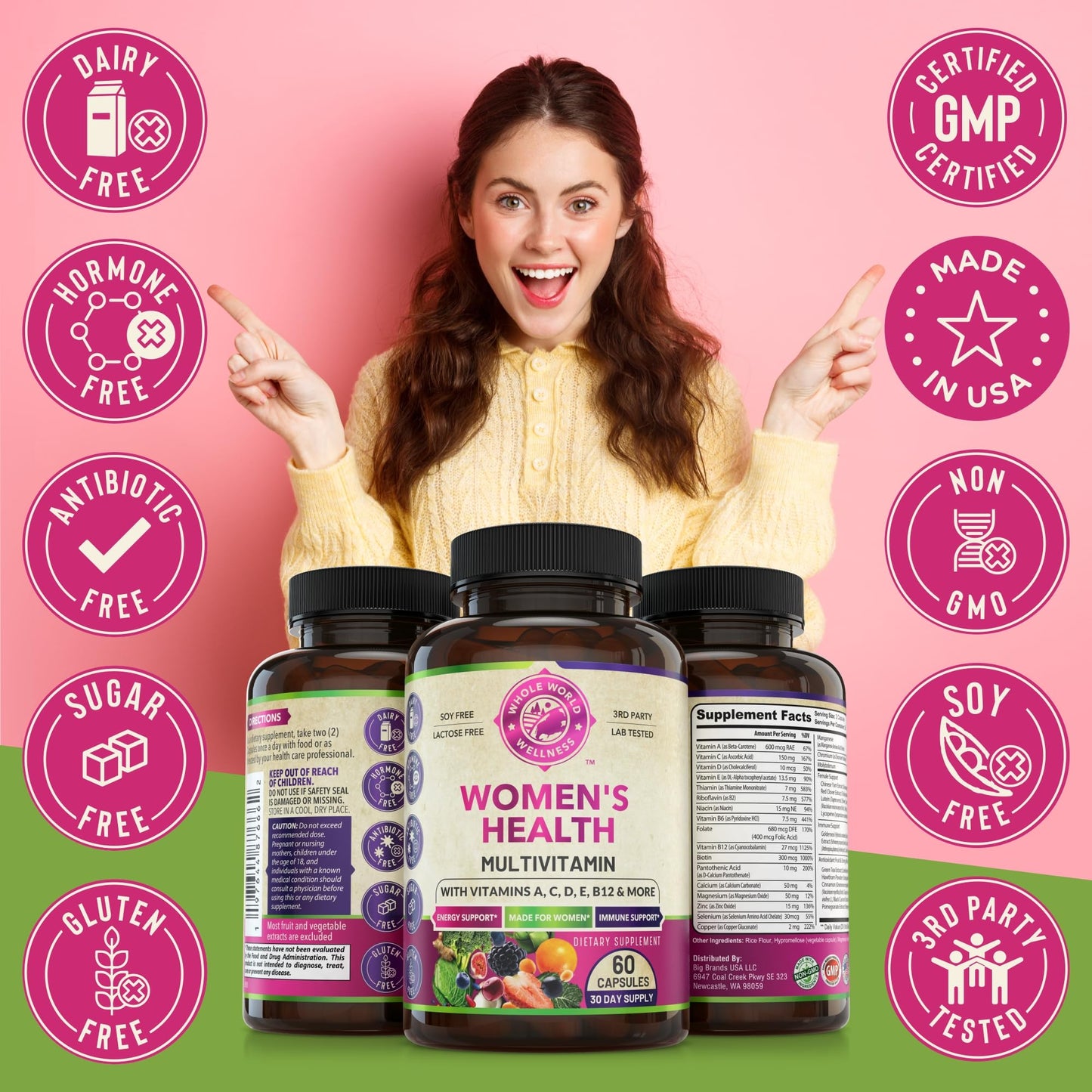 WHOLE WORLD WELLNESS Womens Daily Multivitamin Multimineral Supplement for Energy, Mood, Focus, Hair, Skin & Nails. Made for Women with 30+ Nutrients, Fruit & Energy Blend. Womens Vitamins, USA Made. WHOLE WORLD WELLNESSBuy Supplements Australia