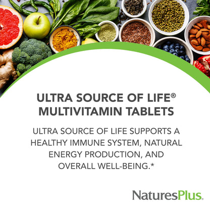 NaturesPlus Ultra Source of Life with Lutein - 180 Tablets - Multivitamin Supplement with Whole Foods - Supports Natural Energy & Overall Well-Being - Gluten Free, Vegetarian - 60 Servings NaturesPlusBuy Supplements Australia