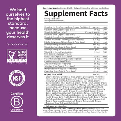 Garden of Life Organics Multivitamin for Women - Women's Once Daily Multi - Whole Food Multi with Iron, Biotin, Vegan Organic Womens Multivitamin for Health