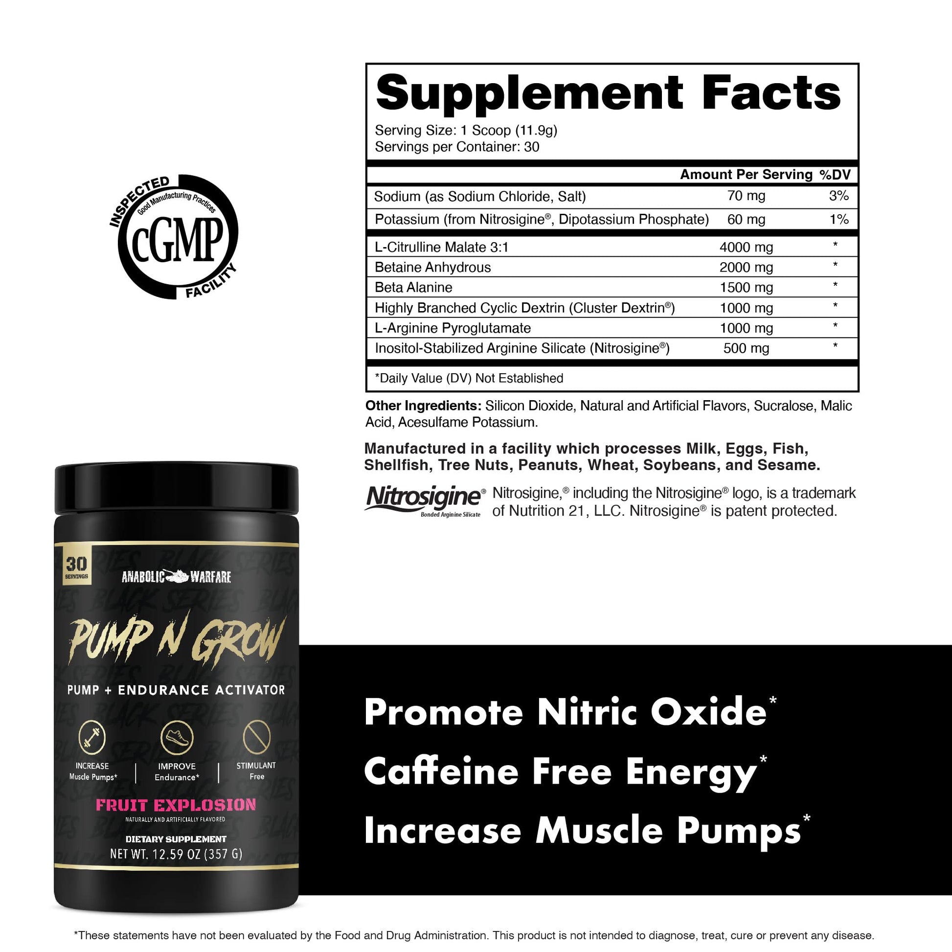 Anabolic Warfare Pump-N-Grow Muscle Pump Supplement Caffeine Free Pre Workout Anabolic WarfareBuy Supplements Australia