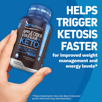 Herbtonics Apple Cider Vinegar Capsules Plus Keto BHB | Fat Burner & Weight Loss Supplement HerbtonicsBuy Supplements Australia