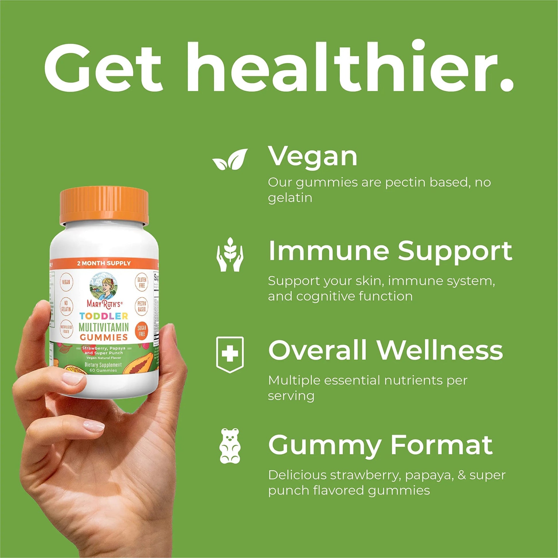 MaryRuth Organics Sugar Free Vitamin Gummies for Kids Age 2 | 2 Month Supply Multivitamin with Vitamin C, D3, Zinc | 1 Gummy Per Day | Toddler Vitamins MaryRuth OrganicsBuy Supplements Australia