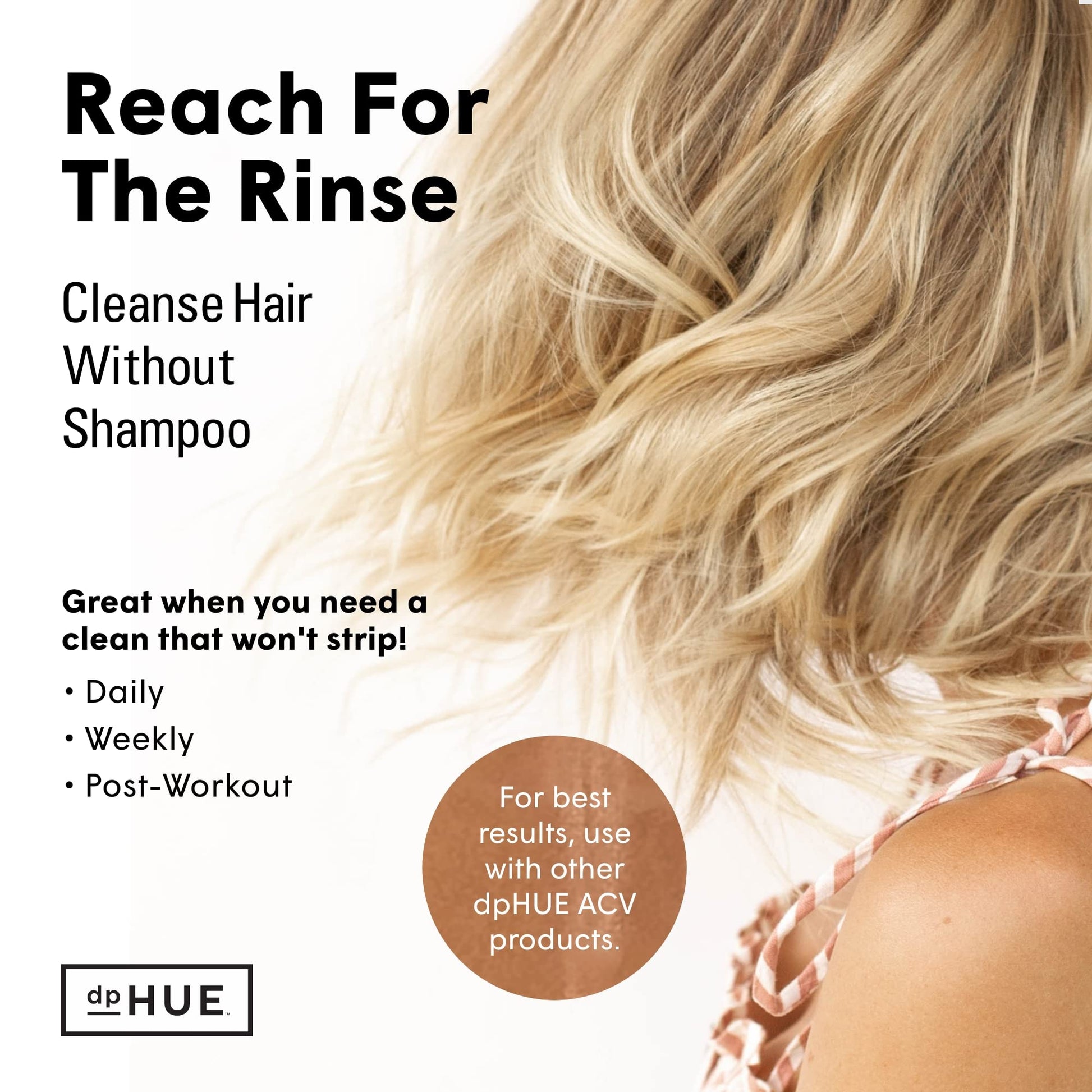 dpHUE Apple Cider Vinegar Hair Rinse, 20 oz - Shampoo Alternative & Scalp Cleanser dpHUEBuy Supplements Australia