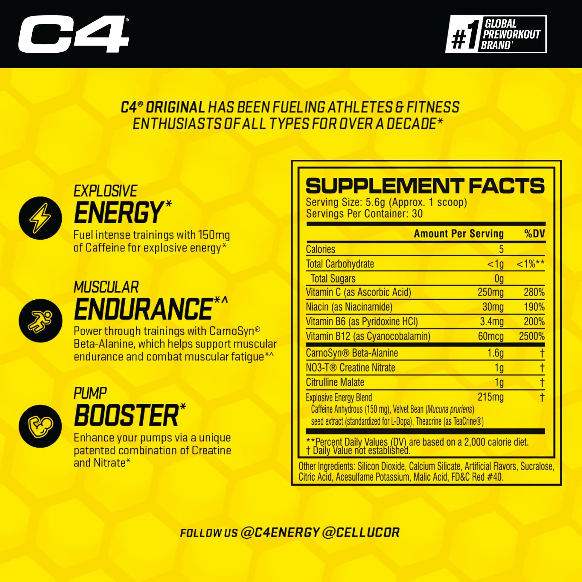 Cellucor C4 Original Pre Workout Powder Watermelon Sugar Free Preworkout Energy CellucorBuy Supplements Australia