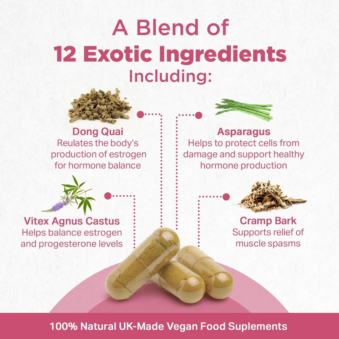 Strength & Spices Hormone Balance 100% Natural Estrogen Supplement – 12 Ingredients w Dong Quai - 60 Vegan UK Made 1000mg Capsules – Fertility and Menstrual Comfort STRENGTH & SPICES100% Natural Vegan Food SupplementsBuy Supplements Australia