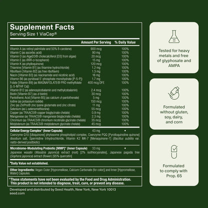Seed DM-02 Daily Multivitamin - 100% DV Essential Vitamins and Minerals for Women & Men - Helps Fill Daily Nutrient Gaps SeedBuy Supplements Australia