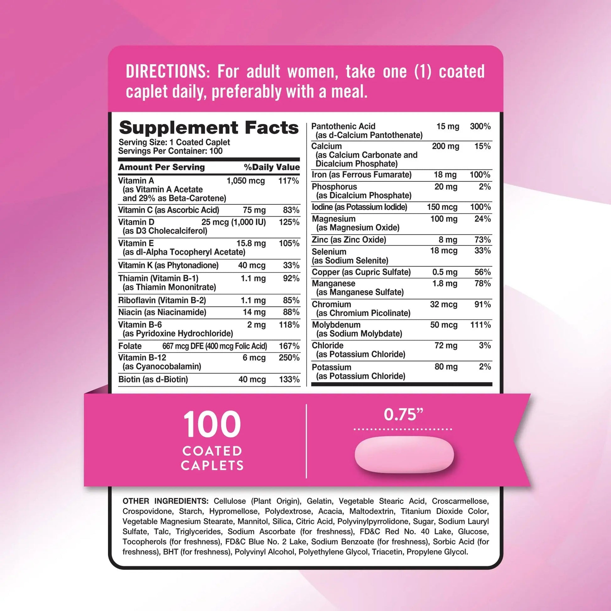 Nature's Truth Multivitamin for Women with Iron | 100 Pills | Non-GMO & Gluten Free Supplement | ABC Complete Nature's TruthBuy Supplements Australia