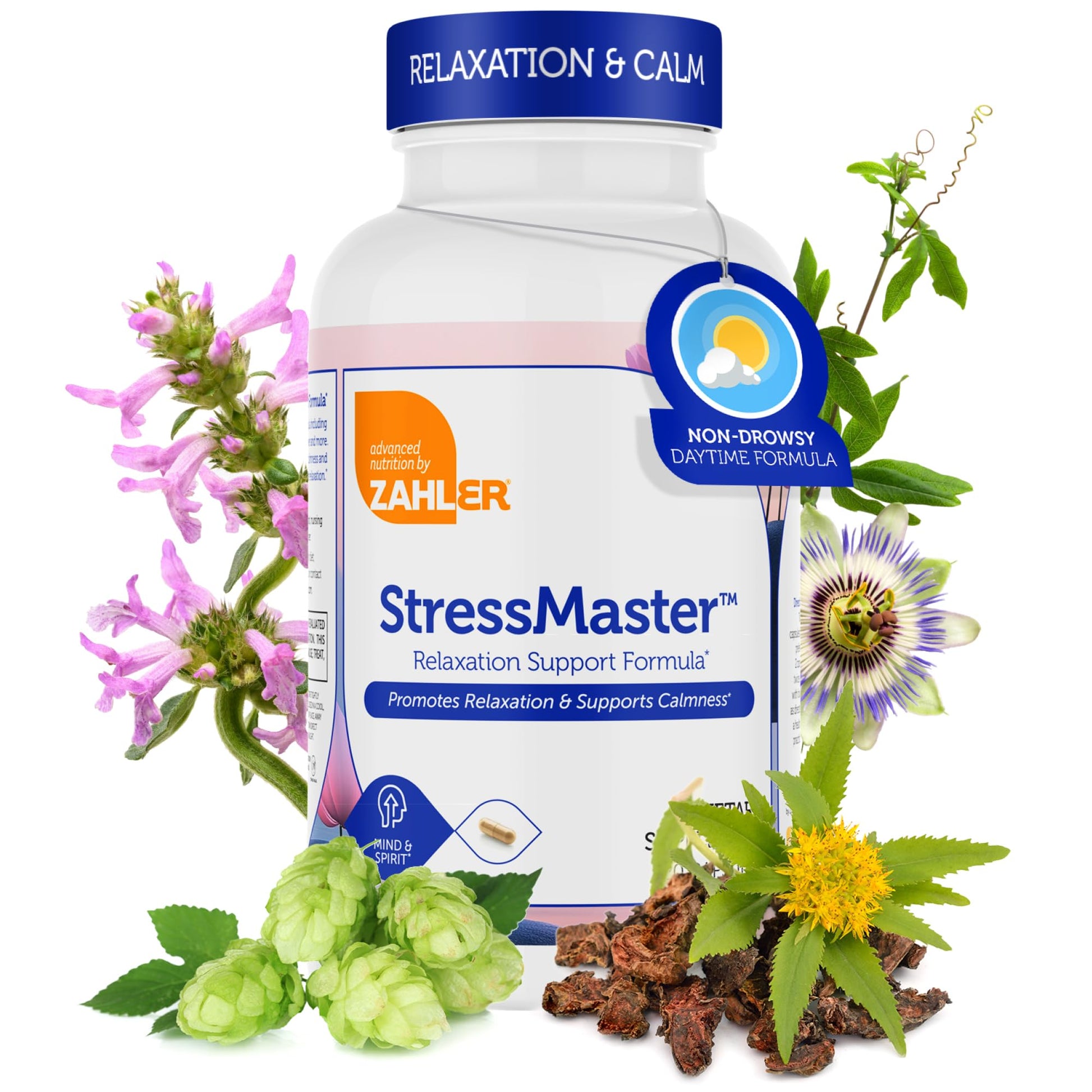 Zahler StressMaster, Relaxation Support Supplement, Promotes Natural Calm, Certified Kosher 120 Capsules ZahlerBuy Supplements Australia
