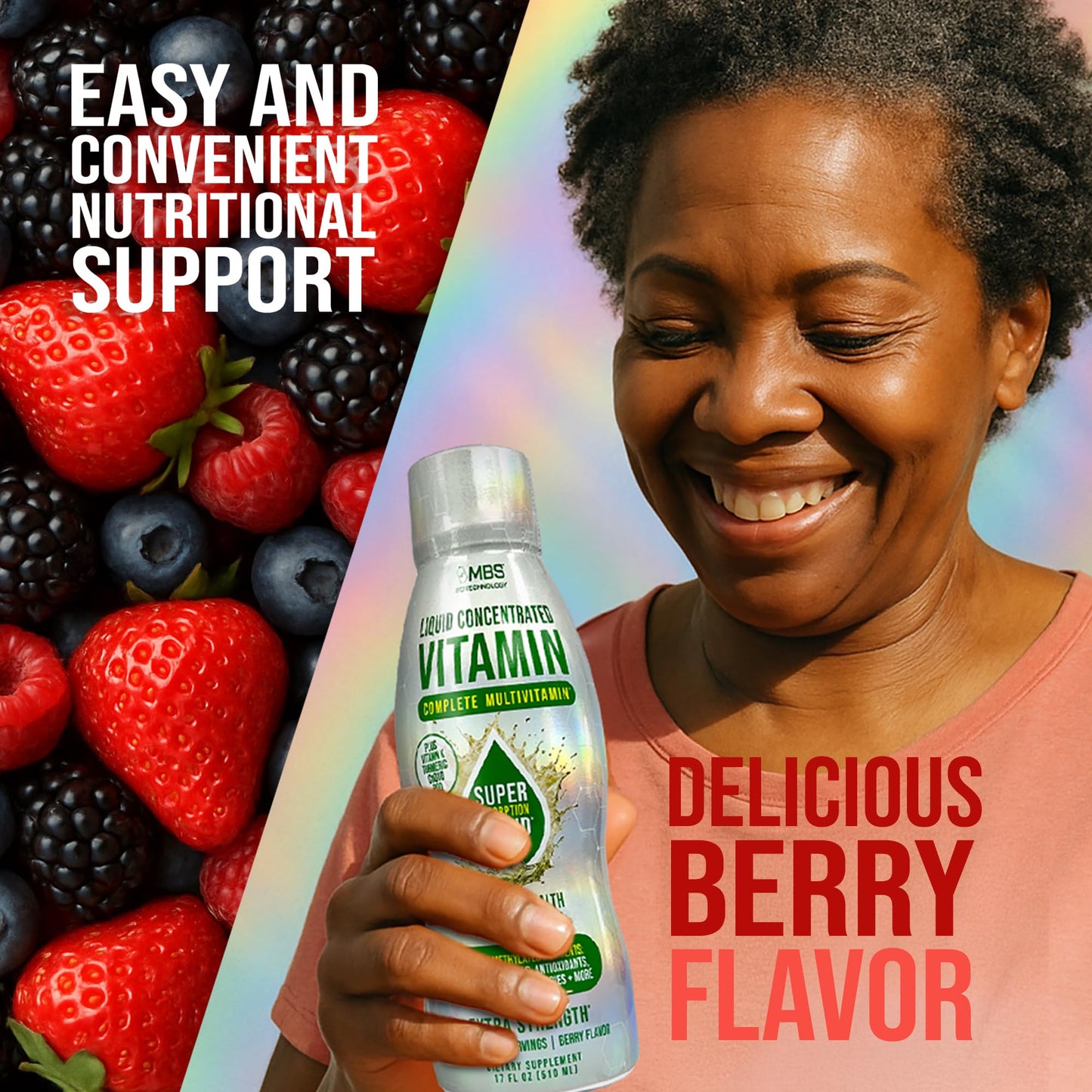 MBS Biotechnology Liquid Multivitamin for Adults – Complete High-Absorption Daily Vitamin with Superfoods, CoQ10, B-Complex, Turmeric & PQQ – Immune & Energy Support – Berry Flavor, 17 oz MBS BiotechnologyBuy Supplements Australia