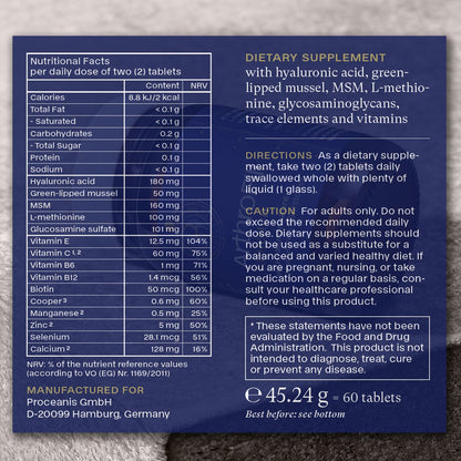 ArthroFill™ Tablets - Proven European Joint Relief - Vegan Hyaluronic Acid - Nutrient Complex - Support Active Movement Functions with 15 Vital Micronutrients - Made in Germany ArthroFillBuy Supplements Australia