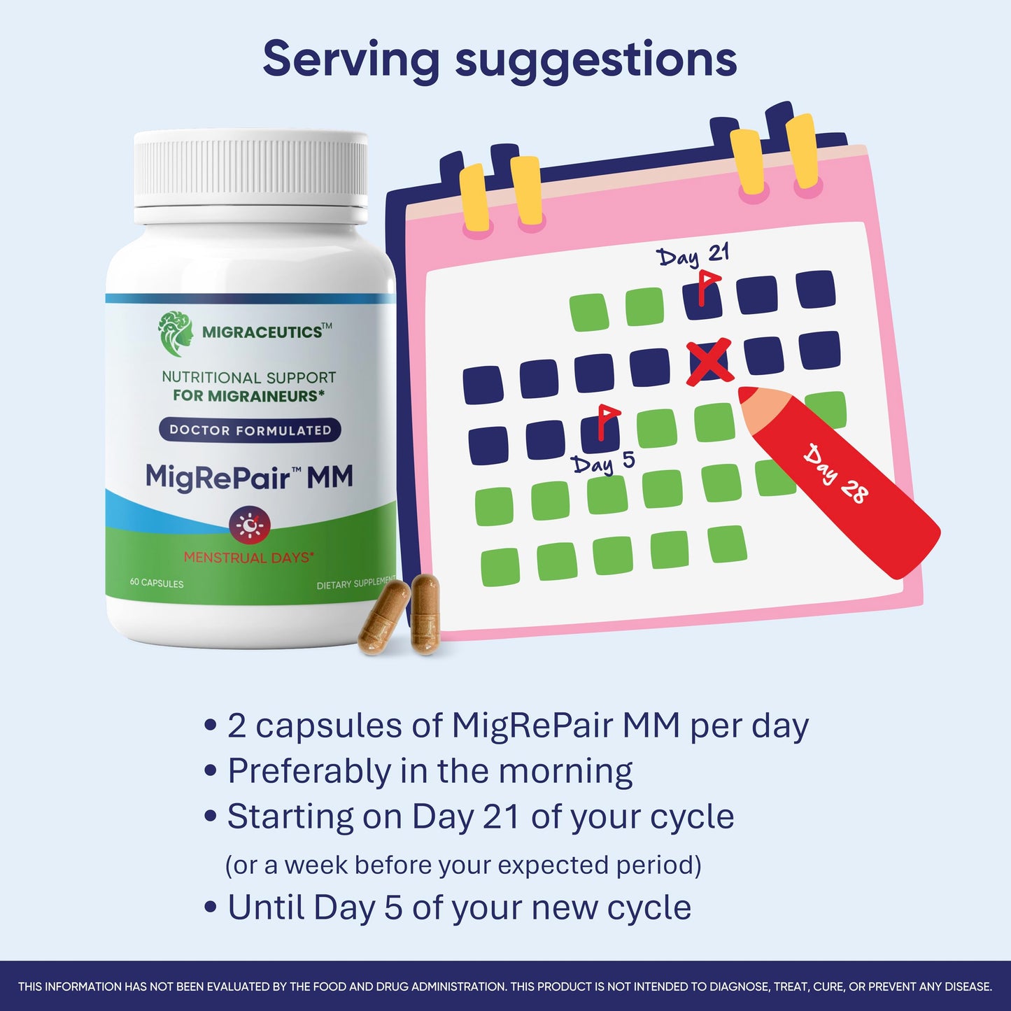 MigRePair MM Bottle of 60 - Doctor Formulated Natural Herbal Migraine Supplement for Women, Menstrual Migraine Relief, Hormonal Migraine Support with Feverfew, White Willow Bark Pine Bark & Grape Seed MigraceuticsBuy Supplements Australia