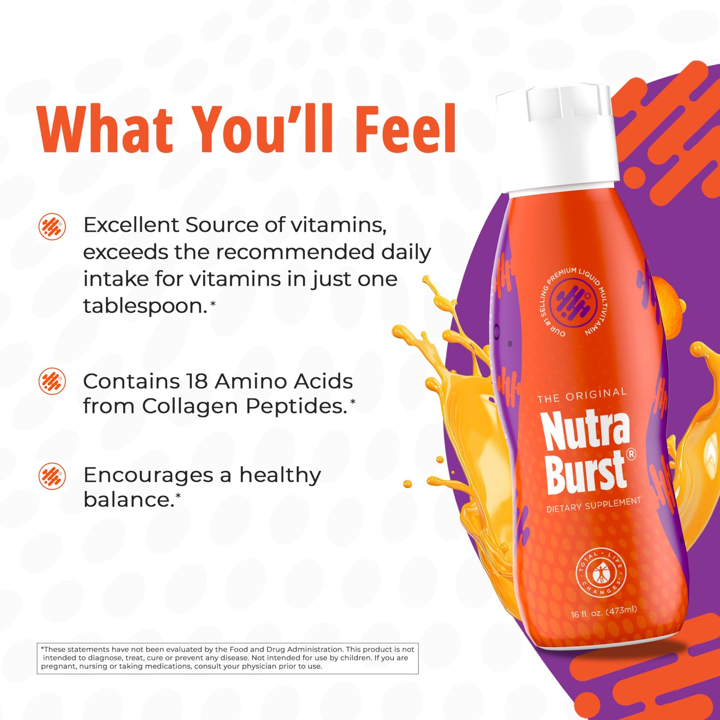 Total Life Changes NutraBurst - Liquid Multivitamin, Daily Nutritional Support, Packed with Essential Vitamins and Minerals, 16 fl. oz NUTRA BURSTBuy Supplements Australia