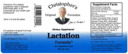 Christopher's Original Formulas Lactation Formula, 100 Capsules (Pack of 2) Christopher's Original FormulasBuy Supplements Australia