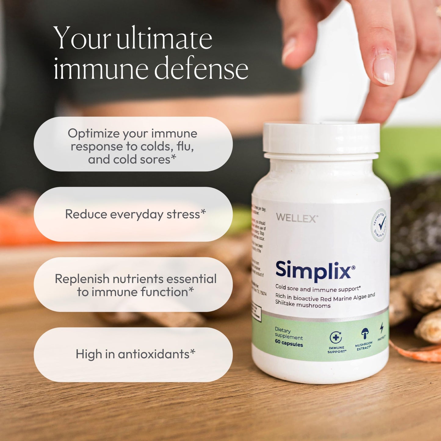 Simplix | Natural Supplement to Strengthen The Immune System | Respond to Outbreaks | Source of Highly Researched Mushroom & Seaweed Polysaccharides 60 Veggie Capsules (1 Pack) PapillexBuy Supplements Australia