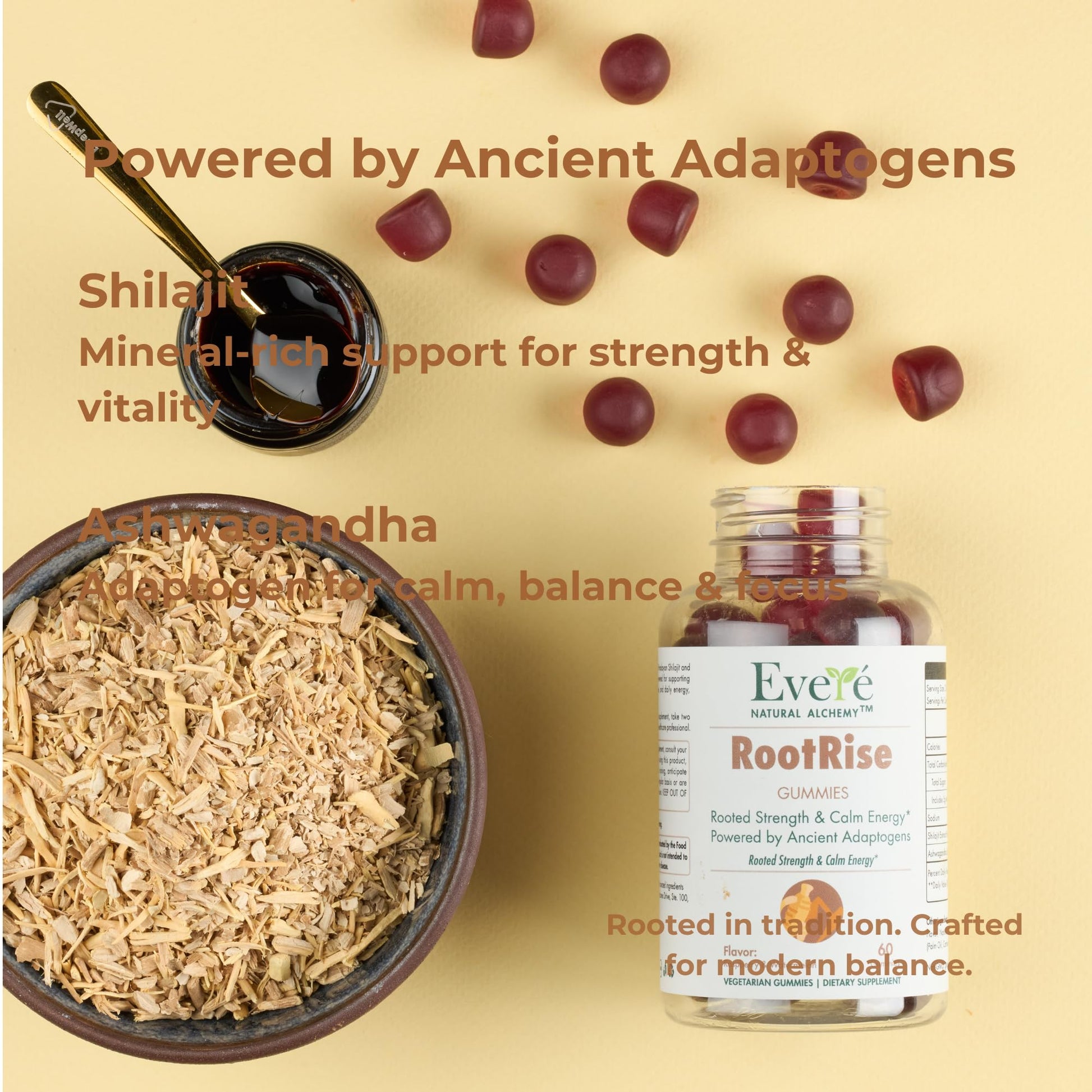 The EverÉ Natural Alchemy Evere RootRise Gummies - Shilajit + Ashwagandha Gummies The EverÉ Natural AlchemyBuy Supplements Australia