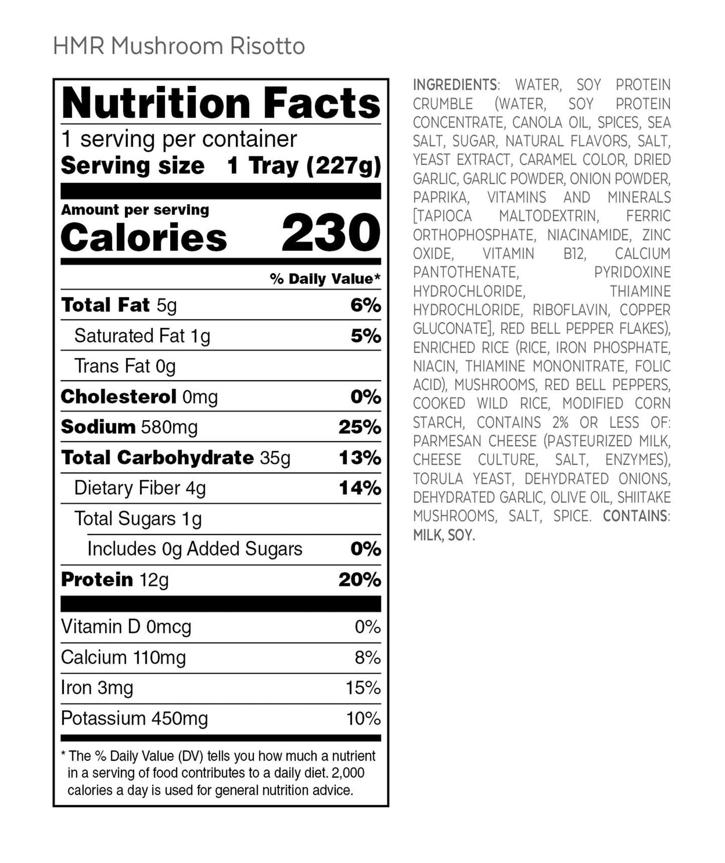 HMR Mushroom Risotto Entrée | Pre-packaged Lunch or Dinner to Support Weight Loss HMRBuy Supplements Australia