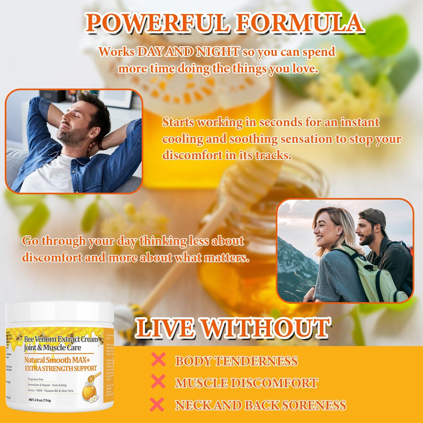 YOKOBBYES Pure Bee Venom Joint, Muscle & Bone Cream, Instant Relief, Back, Neck, Hand, Feet, Knee, Muscle, Shoulder, Ankle, Foot Discomfort, for Adults and The Elderly, YOKOBBYESBuy Supplements Australia