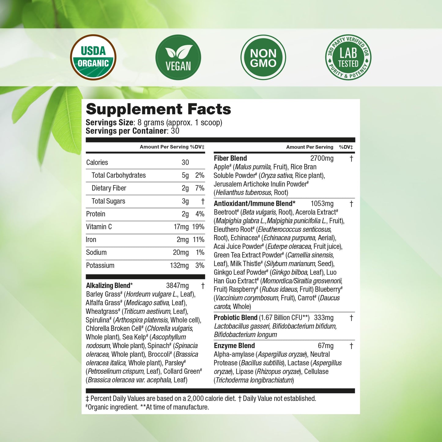 Super Greens Daily Greens Superfood Powder - Certified USDA Organic Green Powder Nested NaturalsBuy Supplements Australia