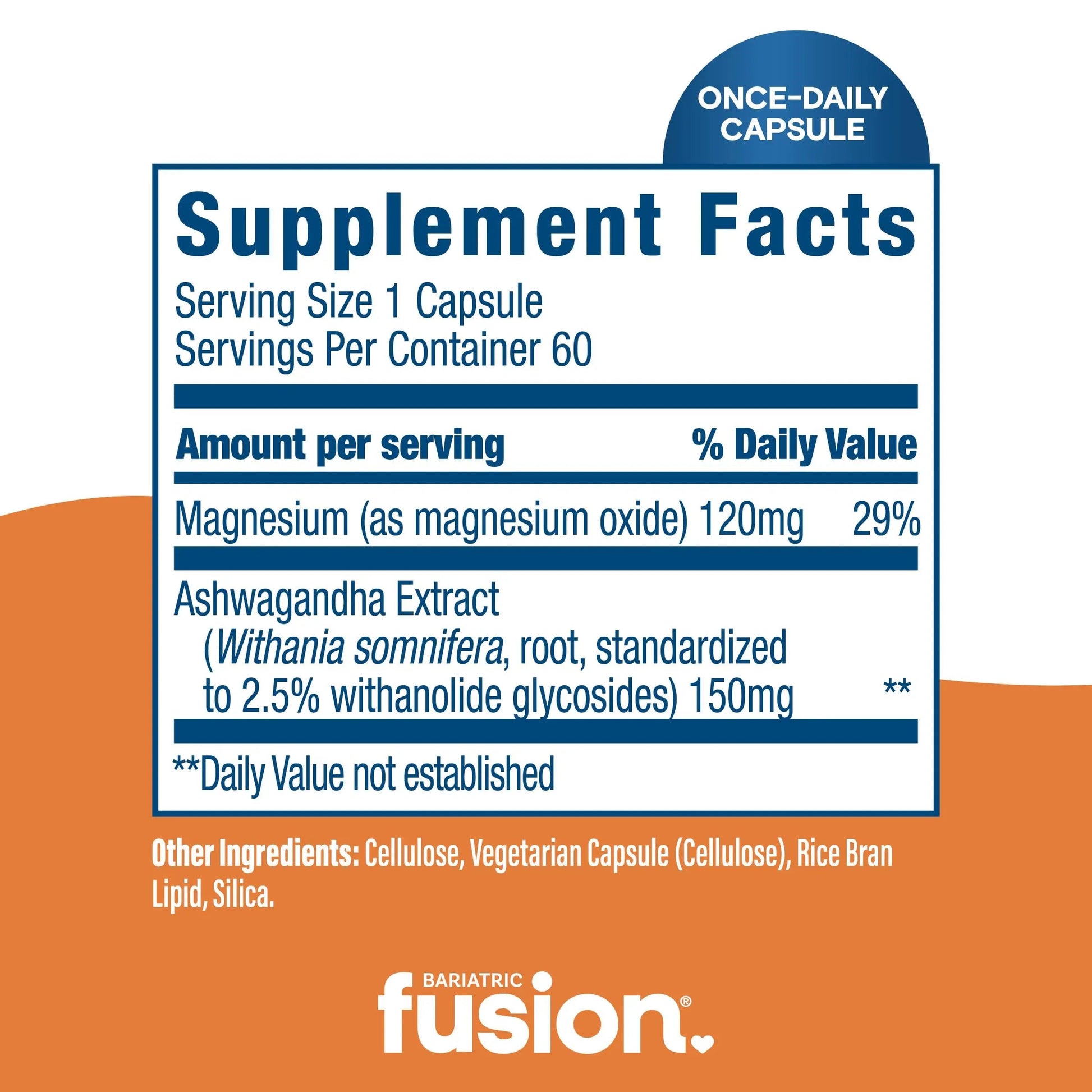 Bariatric Fusion Stress Support* | Vegan Supplement with Magnesium and Ashwagandha | Daily Vitamin for Women and Men | Bariatric Fusion