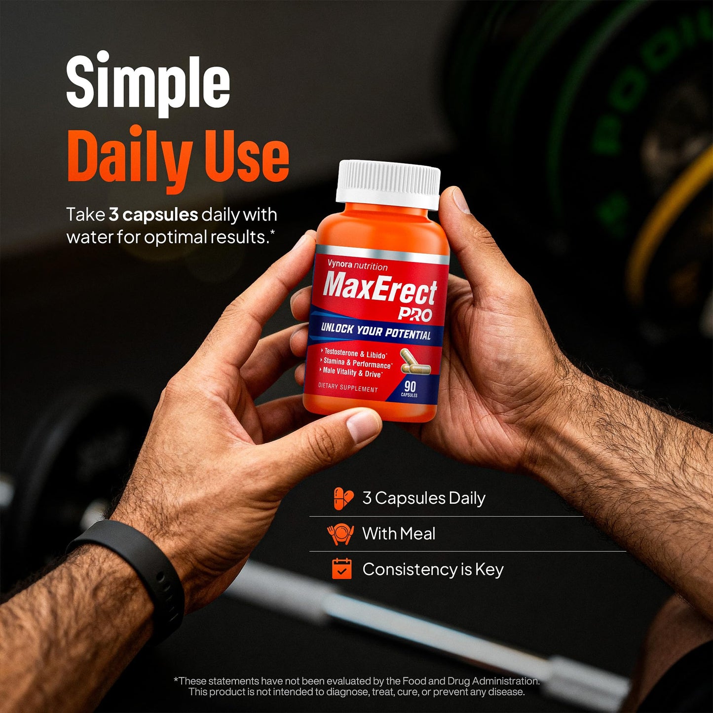 Max Erect PRO Male Enhancing Supplement Pills - Helps Promote Fast Acting Blood Flow for Men - Support Libido, Drive, Size, Performance, Growth, Testosterone, Energy, Stamina, Confidence - 30 Servings Vynora NutritionBuy Supplements Australia