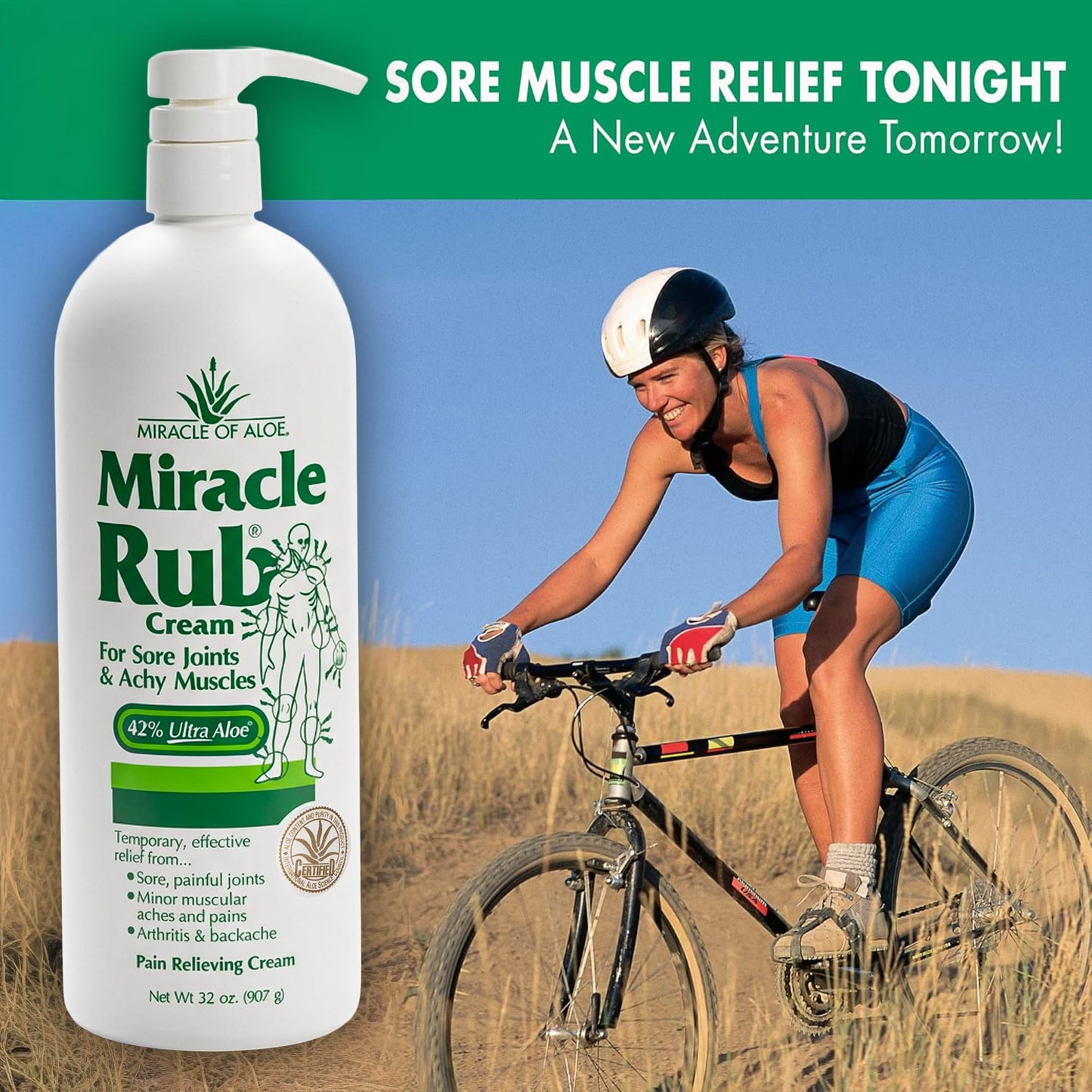 Miracle of Aloe Miracle Rub Pain Relieving Cream 32 oz, Fast & Effective Relief for Arthritis, Muscle, and Joint Pain - Maximum Strength UltraAloe Formula, Topical Analgesic Miracle of AloeBuy Supplements Australia